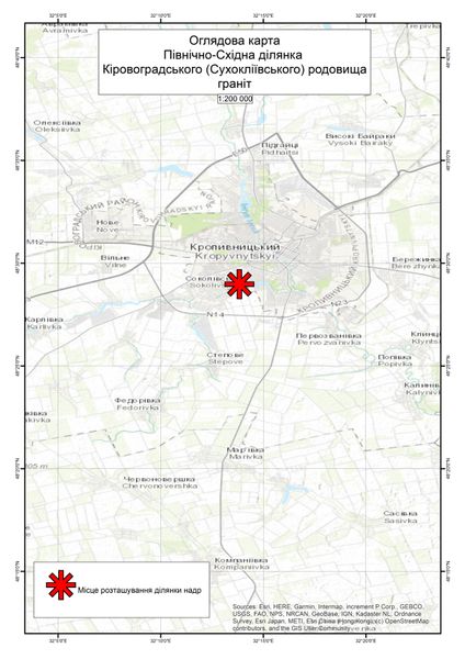 Північно-Східна ділянка Кіровоградського (Сухокліївського) родовища оглядова карта.jpg