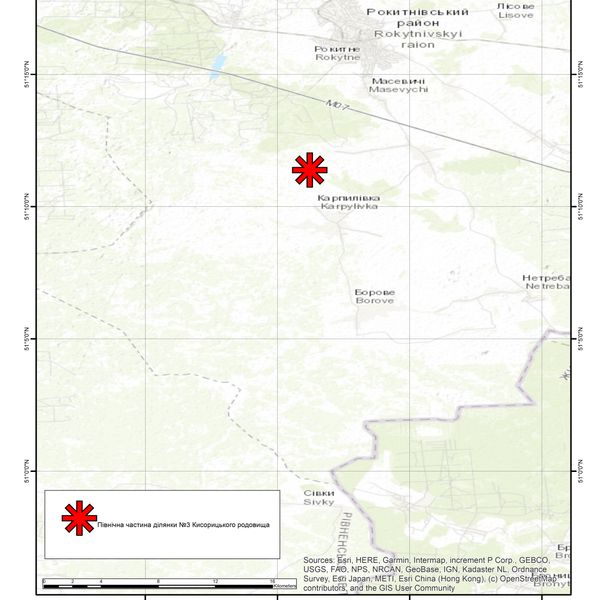 Північна частина ділянки №3 Кисорицького родовища оглядова карта.jpg