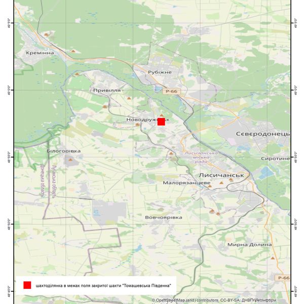 Шахтоділянка, виділена по вугільному пласту і3 в межах закритої шахти Томашевська Південна оглядова карта.jpg